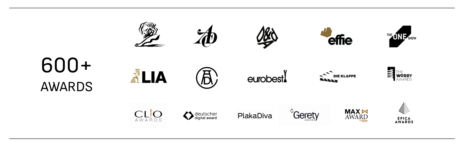 600+ AWARDS